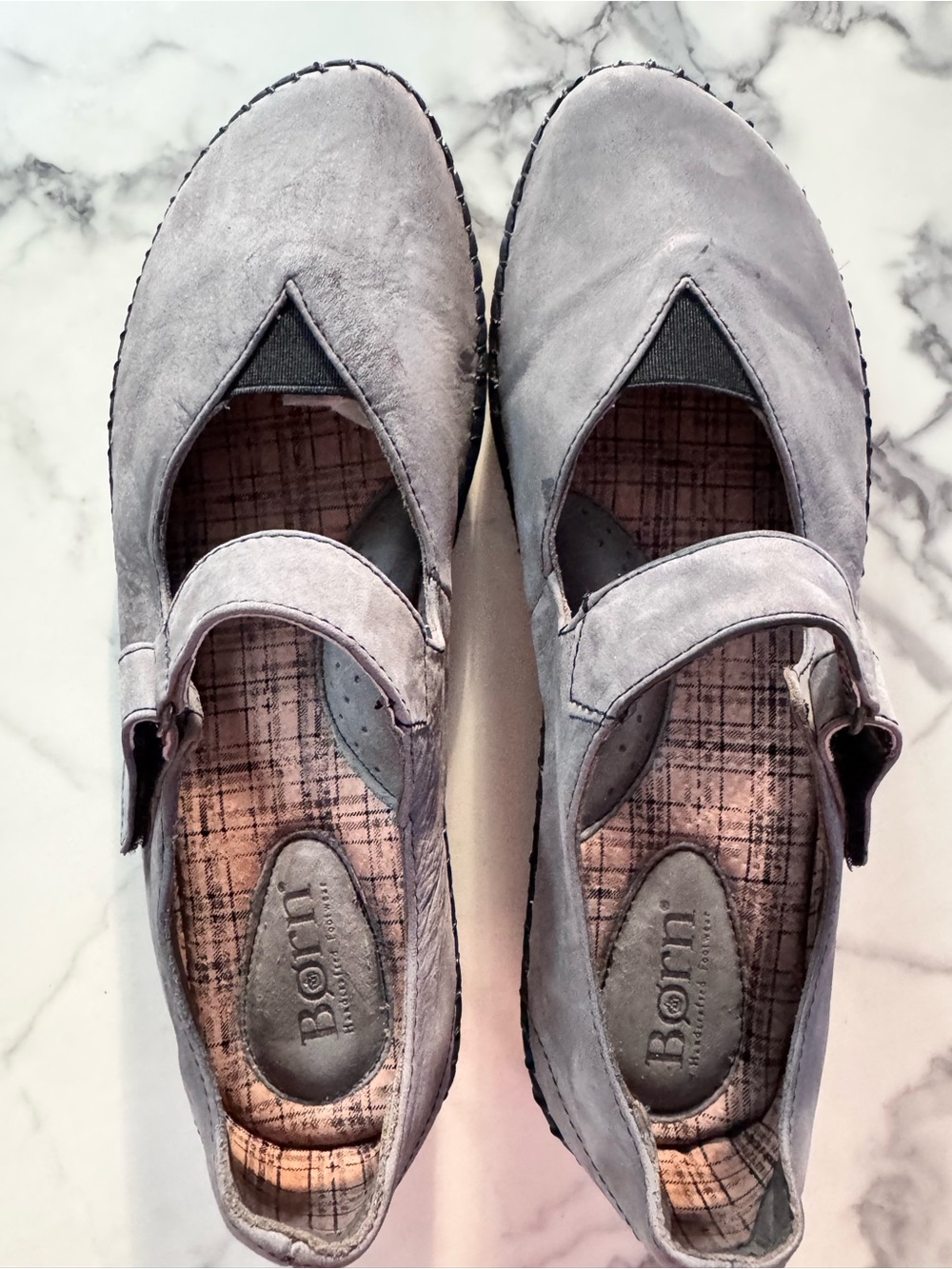 Børn Malli Gray Suede Mary Jane Flats Size 9 EU 40.5 Comfort